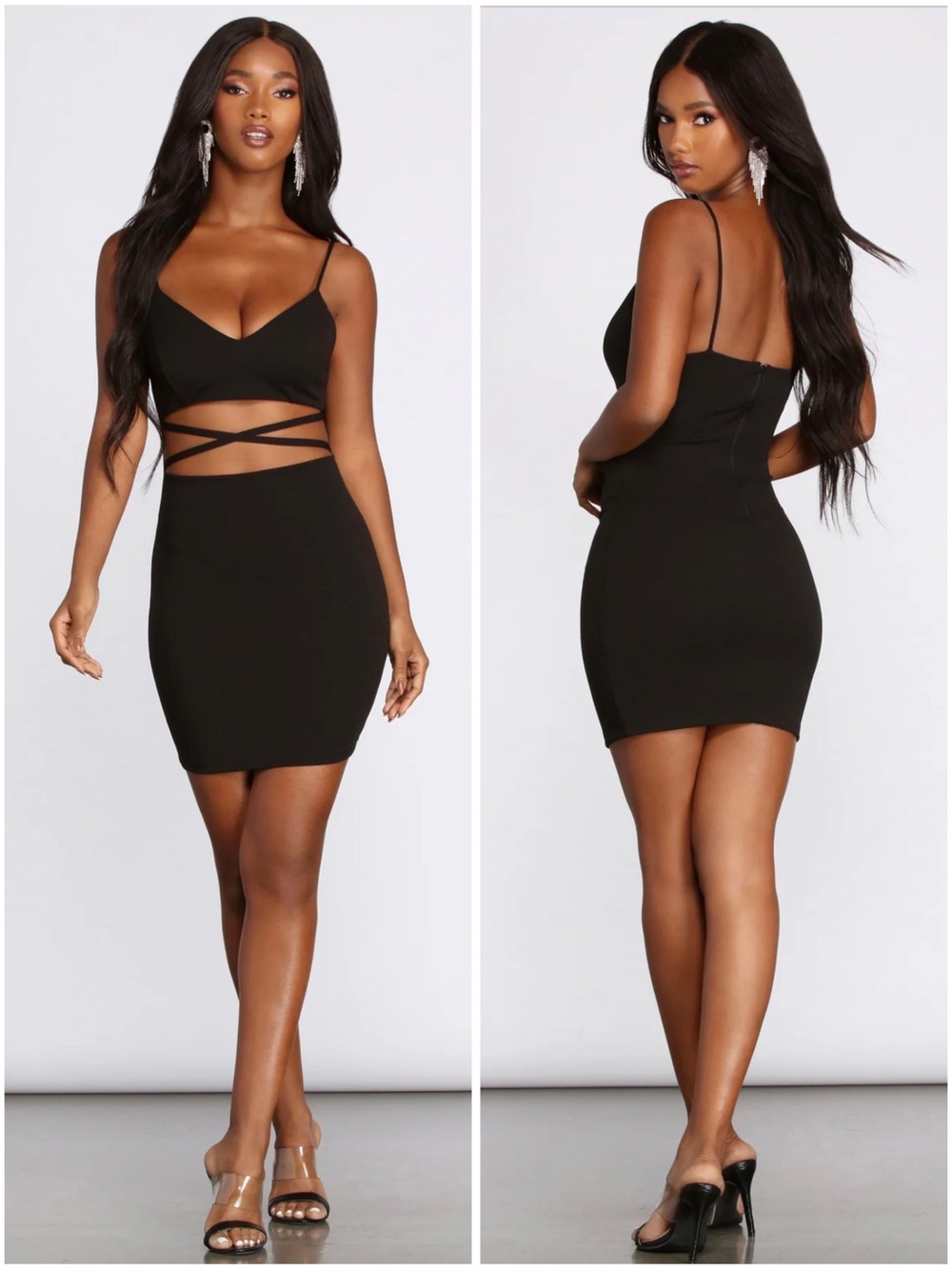 Windsor Black  Sultry And Strappy Mini Dress 🖤⚜️🔲